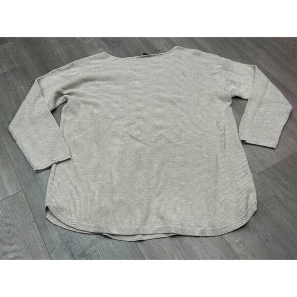 Talbots Women's Beige Cashmere Blend Round Neck Ribbed Sweater Size 2XP NWOT - Picture 2 of 7